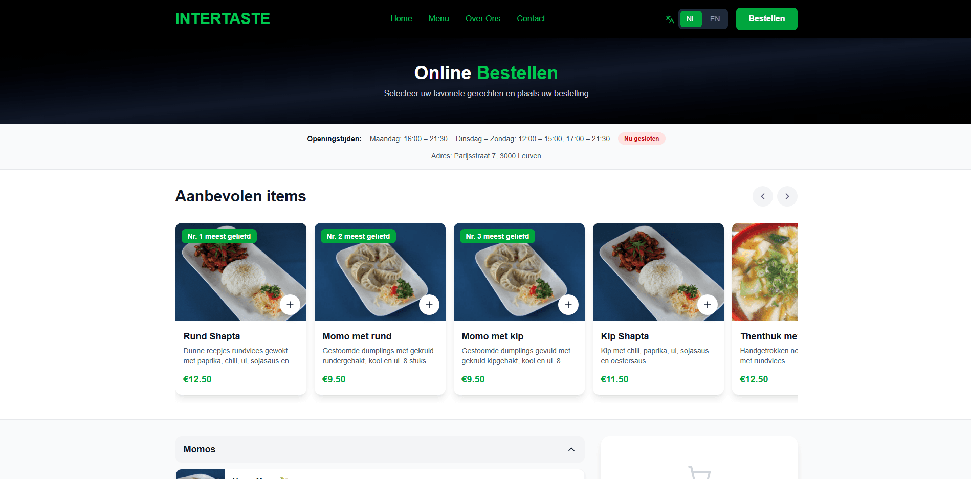 Intertaste Bestelsysteem